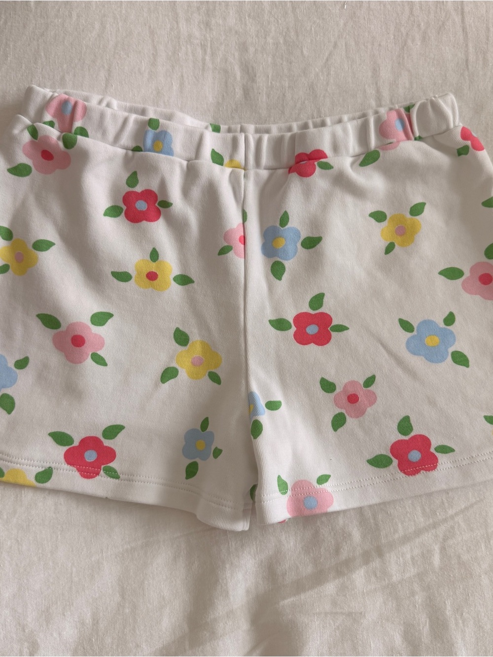 The Beaufort Bonnet Company White Floral Print Shorts with Pink & Green Accents
